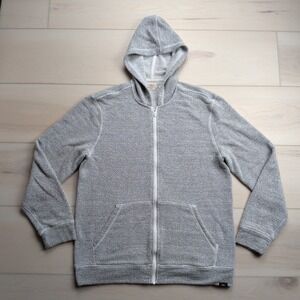 Faherty Whitewater Full Zip Hoodie Jacket Mens Large Gray Cotton Blend Casual